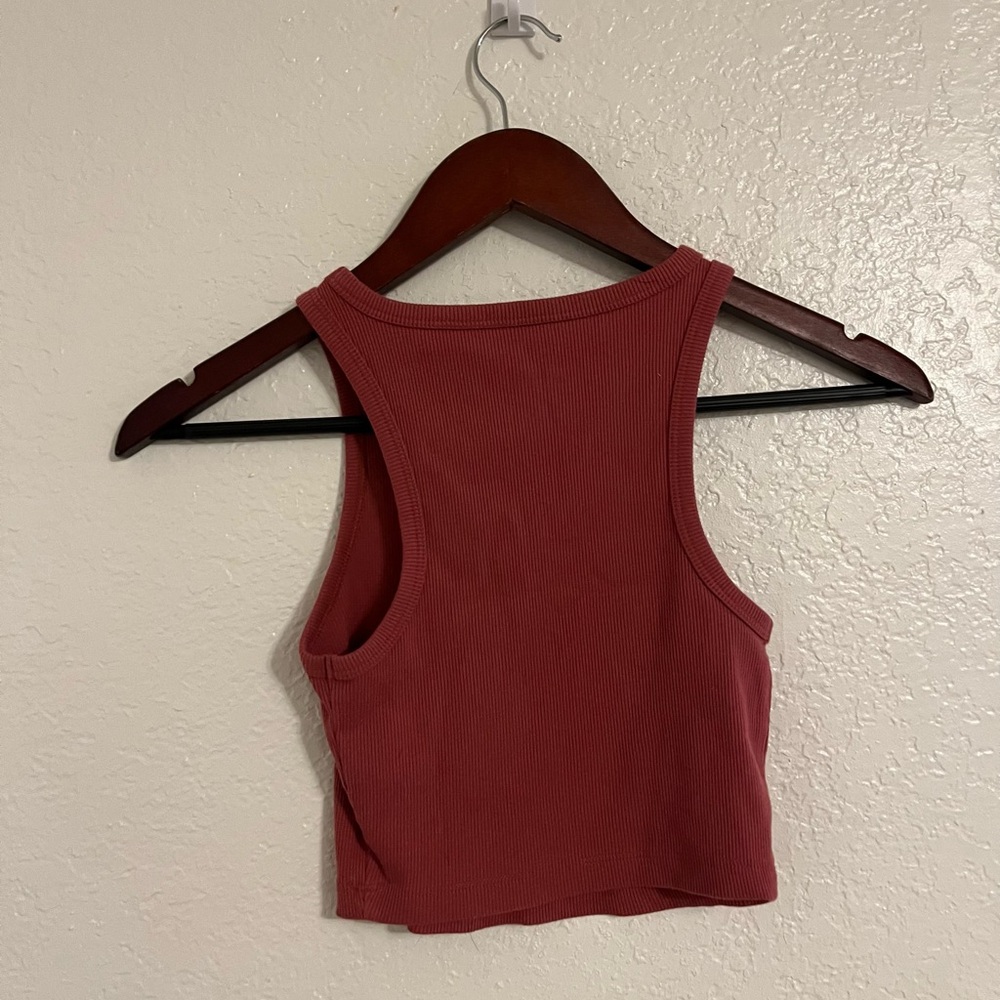 Wild Fable Ribbed Crop Top - Deep Red - Picture 2 of 5